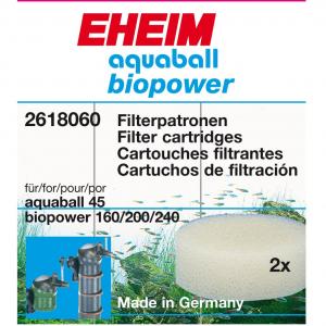 מסנן קרטריג' לפילטרים פנימיים מסדרה biopower ו-aquaball 45